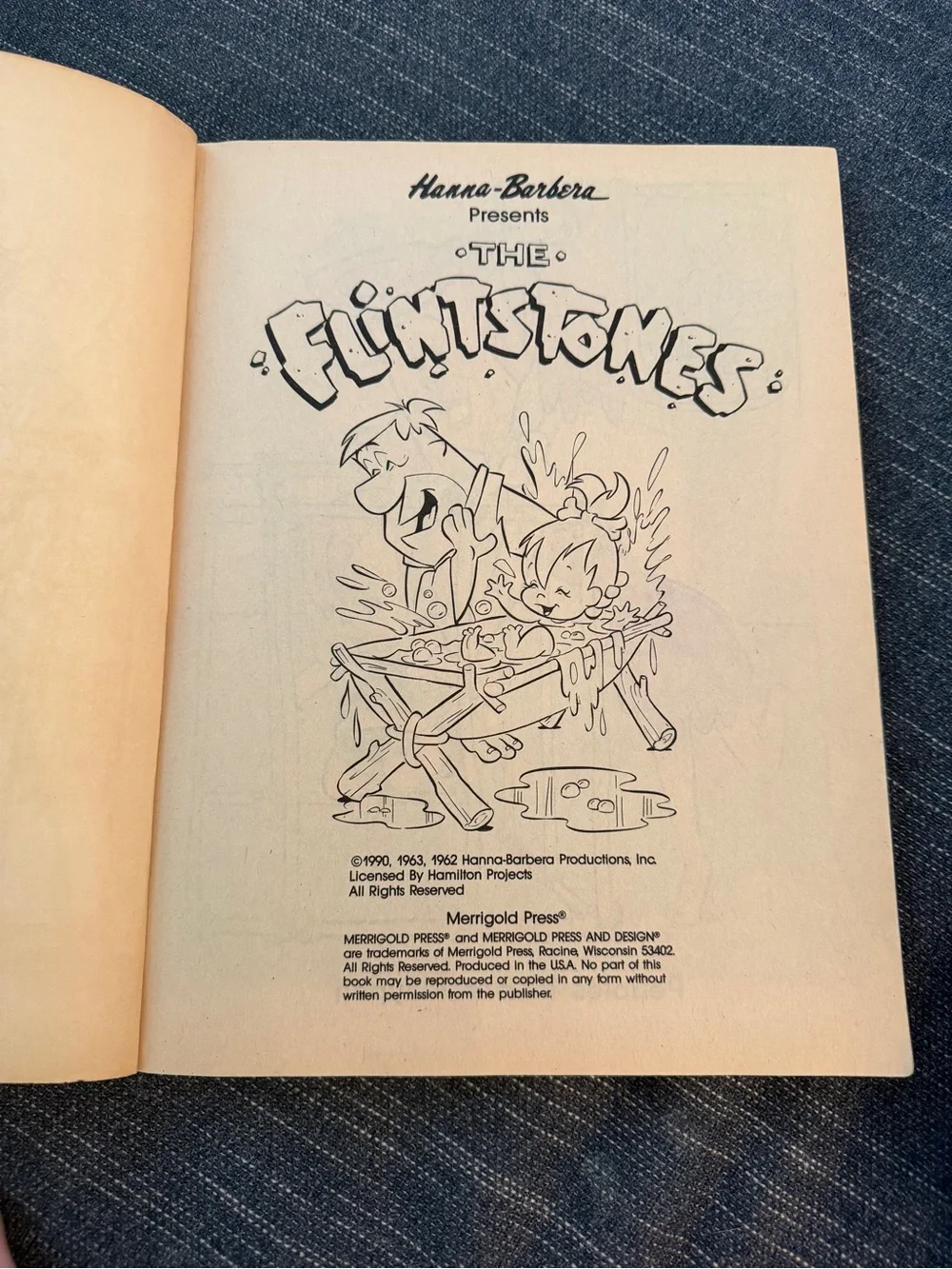 Vintage 1990 Flintstones Coloring Book Hanna Barbera Fred Wilma Pebbles